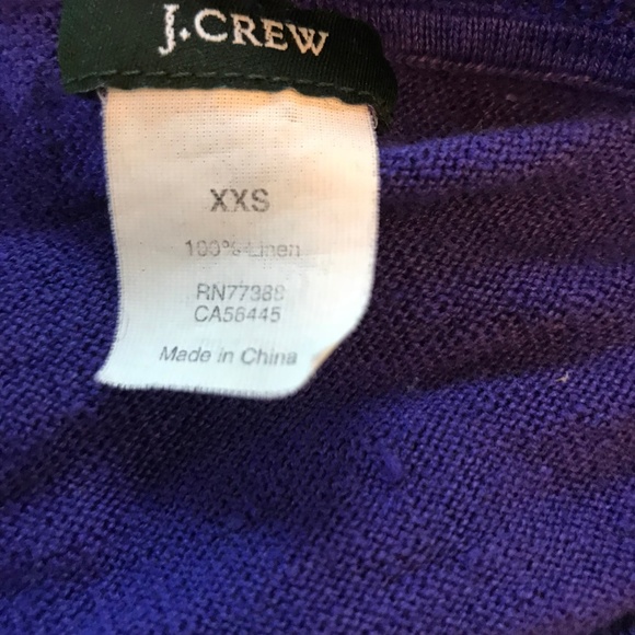 J Crew Purple 3/4 Sleeve Knit Linen Top T Shirt - Picture 5 of 5